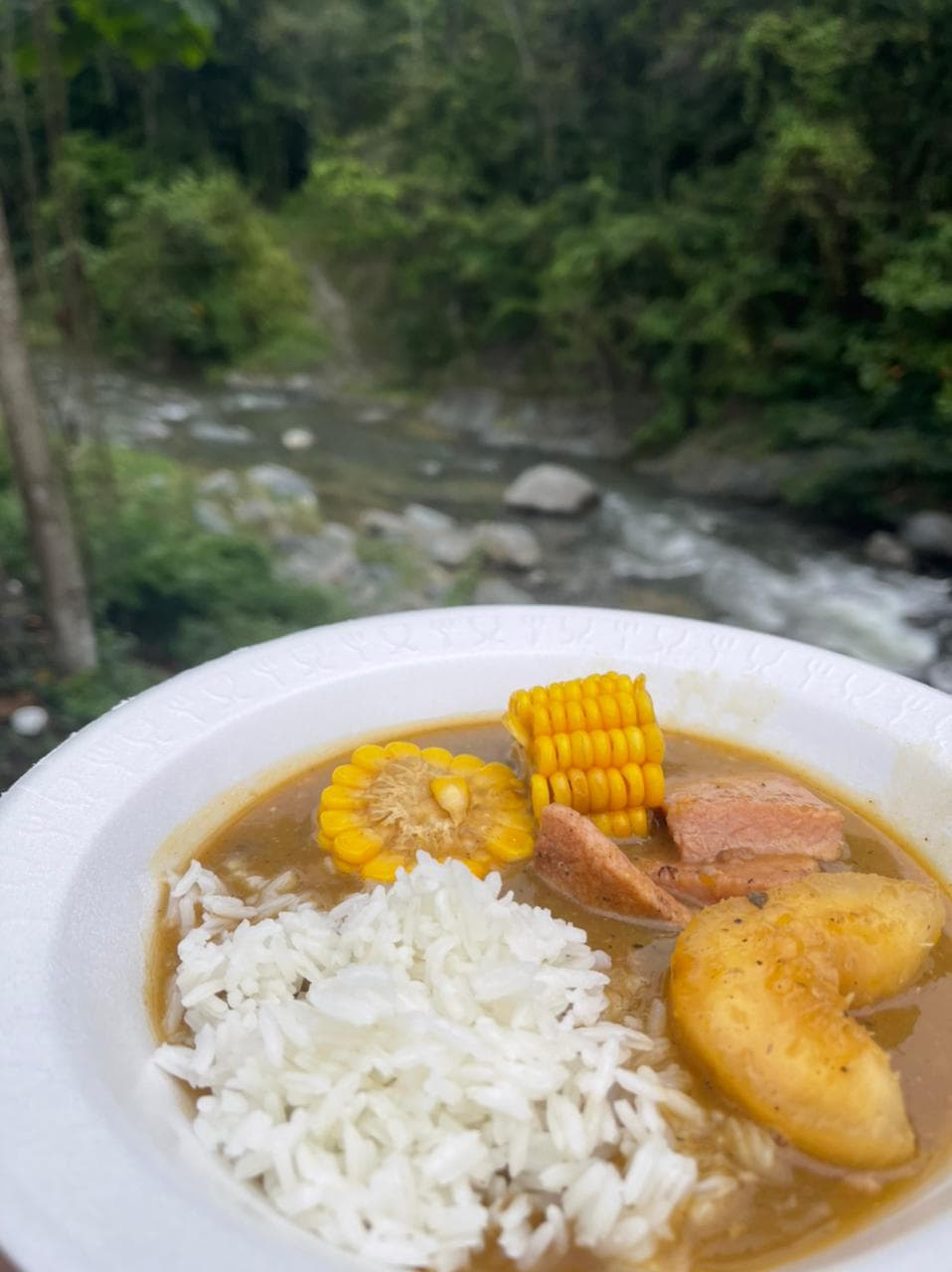 Sancocho dominicano junto al rio